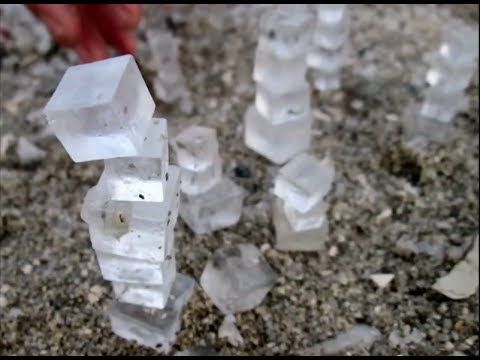 ❥ Amazing Natural Phenomenon in the Dead Sea~ mystery of the sea salt cubes washing up on the shore of the Dead sea. Very cool!