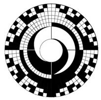 A black and white circular design

Description automatically generated with low confidence