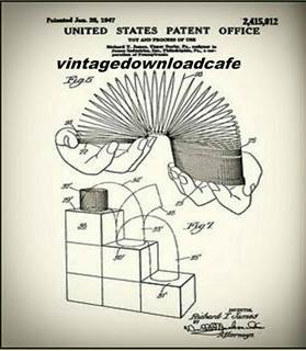 Slinky Patent 1947Slinky PosterGame Room Decor Childs Room image 1