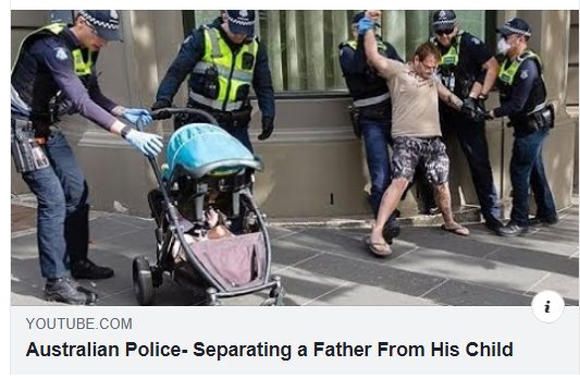 Image may contain: one or more people, text that says 'YOUTUBE COM Australian Police- Separating a Father From His Child'